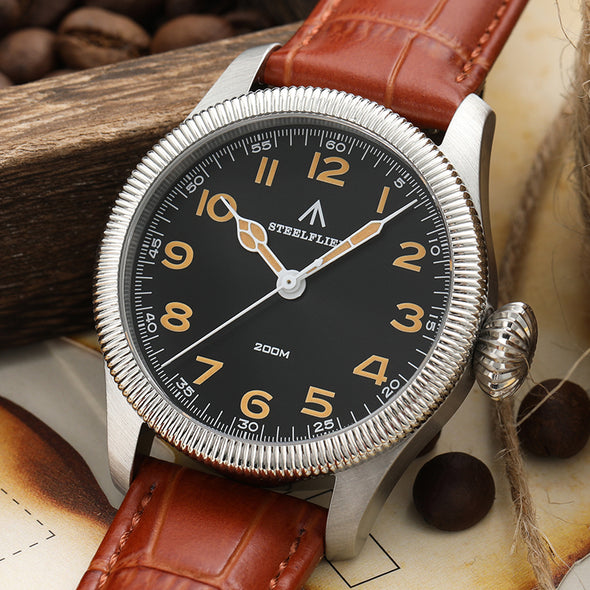 Steelflier Carved Coin Bezel VH31 Quartz Watch SF741