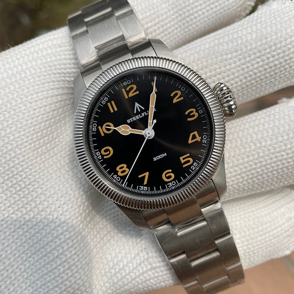 Steelflier Carved Coin Bezel VH31 Quartz Watch SF741